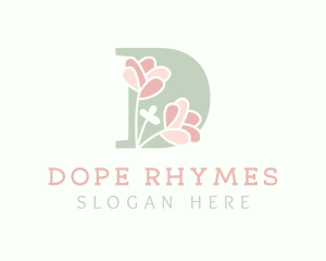 Pastel Flowers Letter D logo design