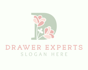 Pastel Flowers Letter D logo design