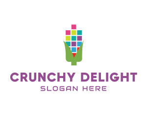 Digital Pixel Corn logo design
