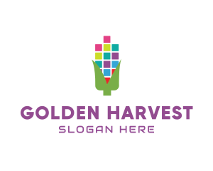 Digital Pixel Corn logo design