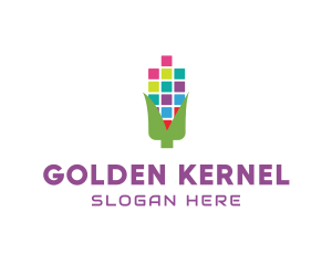 Digital Pixel Corn logo design