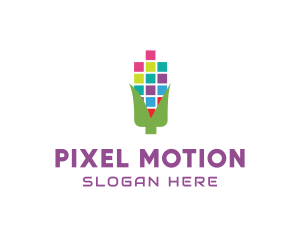 Digital Pixel Corn logo design