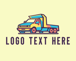 Colorful Flatbed Truck logo