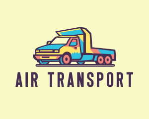 Colorful Flatbed Truck logo design