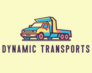 Colorful Flatbed Truck logo design