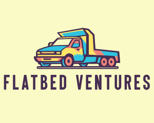 Colorful Flatbed Truck logo