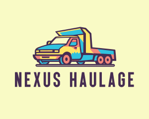 Colorful Flatbed Truck logo design