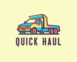 Colorful Flatbed Truck logo design