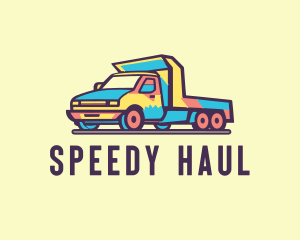 Colorful Flatbed Truck logo design