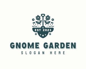 Flower Shovel Gardener logo design