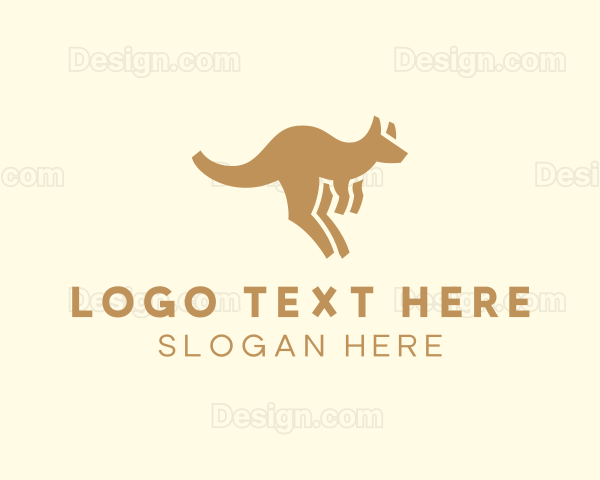 Jumping Kangaroo Joey Logo