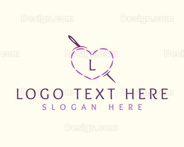 Needle Heart Stitch Logo