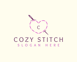 Needle Heart Stitch logo design