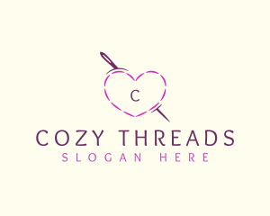 Needle Heart Stitch logo design