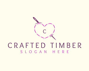 Needle Heart Stitch logo design