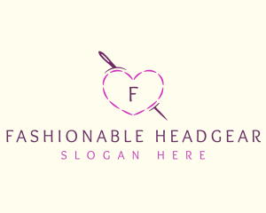 Needle Heart Stitch logo design