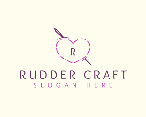 Needle Heart Stitch logo design