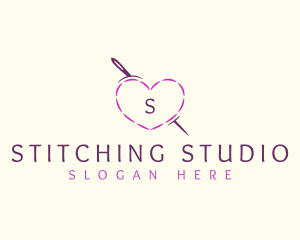 Needle Heart Stitch logo design