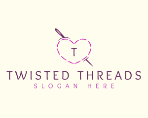 Needle Heart Stitch logo design