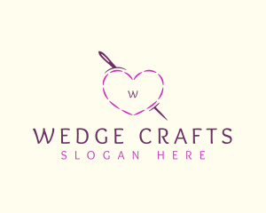 Needle Heart Stitch logo design