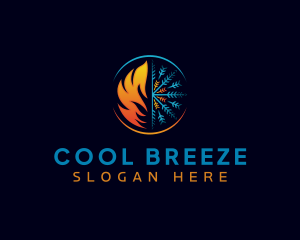 Heating Cooling HVAC logo design