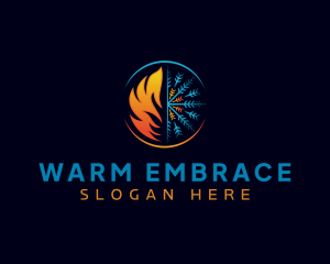 Heating Cooling HVAC logo design