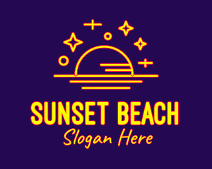 Sunset Neon Lights  logo design