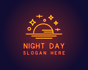 Sunset Neon Lights  logo design