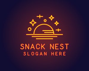 Sunset Neon Lights  logo design