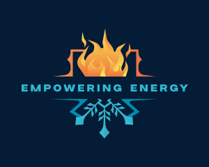 Fire Ice Heater HVAC logo design