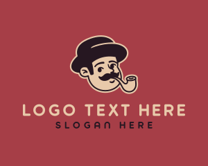 Retro Hipster Tobacco Pipe logo