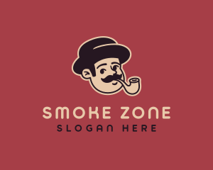 Retro Hipster Tobacco Pipe logo design