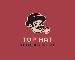 Retro Hipster Tobacco Pipe logo design