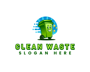 Garbage Bin Character logo