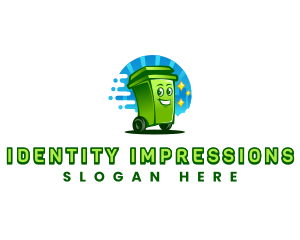 Garbage Bin Character logo