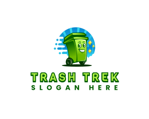 Garbage Bin Character logo