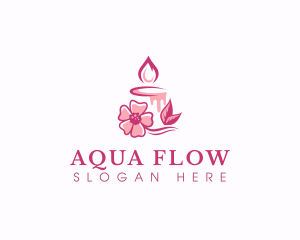 Flower Candle Relaxation logo design