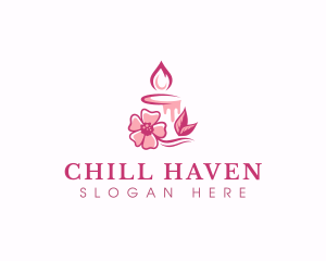 Flower Candle Relaxation logo design