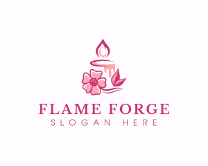 Flower Candle Relaxation logo design