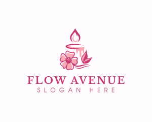 Flower Candle Relaxation logo design