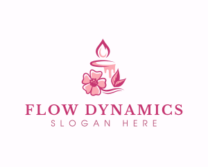 Flower Candle Relaxation logo design