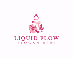 Flower Candle Relaxation logo design