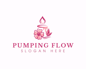 Flower Candle Relaxation logo design