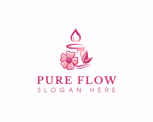 Flower Candle Relaxation logo design