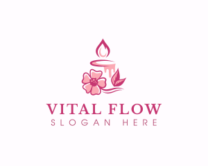 Flower Candle Relaxation logo design