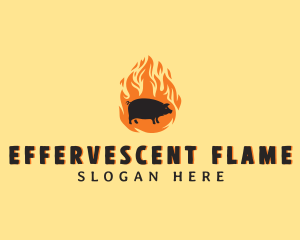 Flame Pig Barbecue logo design