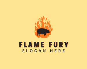 Flame Pig Barbecue logo design