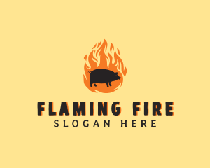 Flame Pig Barbecue logo design