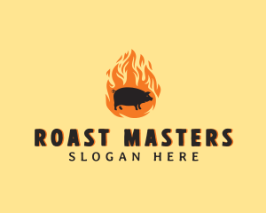 Flame Pig Barbecue logo design