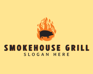 Flame Pig Barbecue logo design